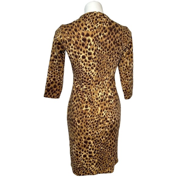 J McLaughlin Sophia Catalina Cloth Safari Print Dress XS Brown Tan Animal Print - Picture 5 of 9
